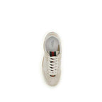 Gucci White Calf Leather Bos Taurus Low Top Sneakers