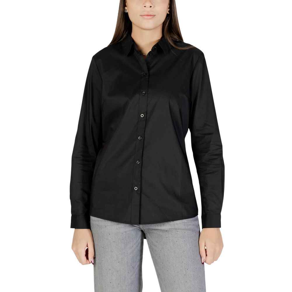 Jacqueline De Yong Black Cotton Blouse