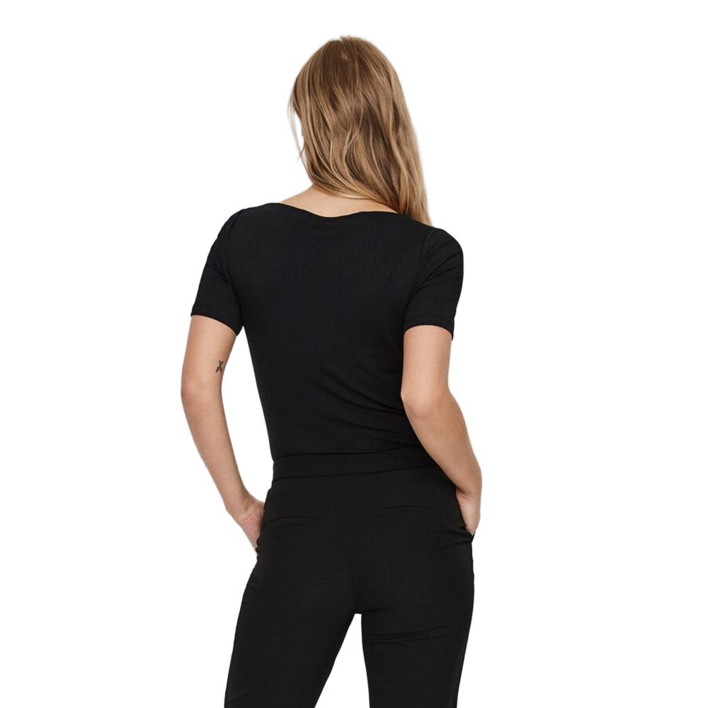 Vero Moda Black Viscose T-Shirt