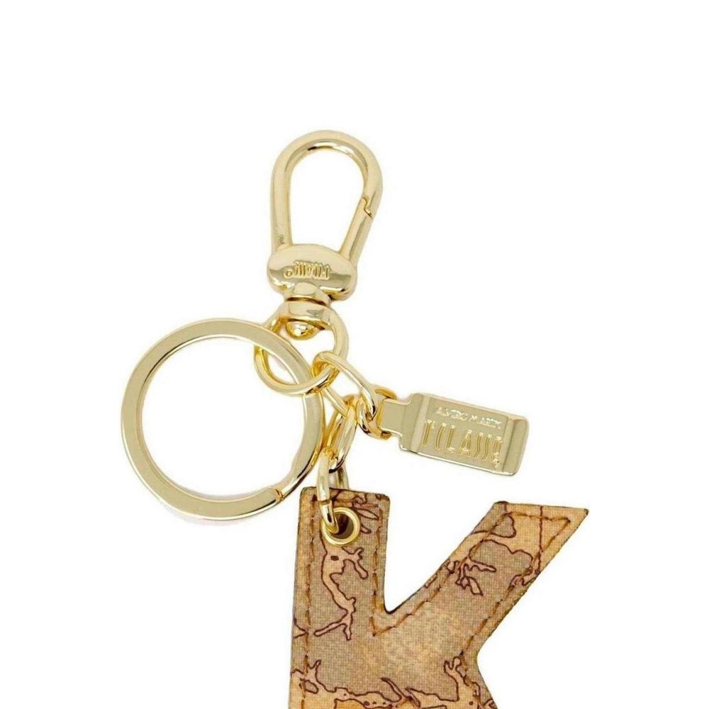 Alviero Martini Prima Classe Beige Cotton Keychain