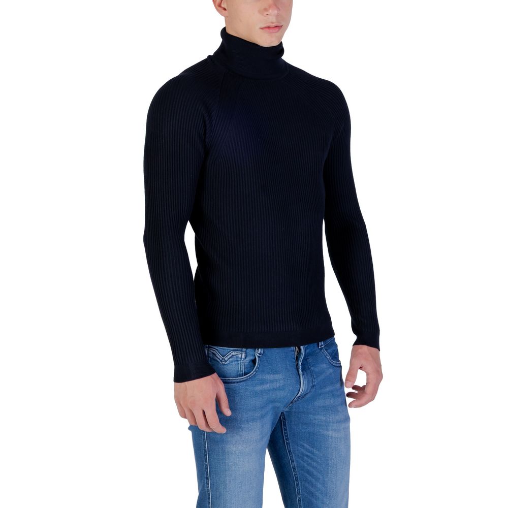 Antony Morato Blue Viscose Turtleneck