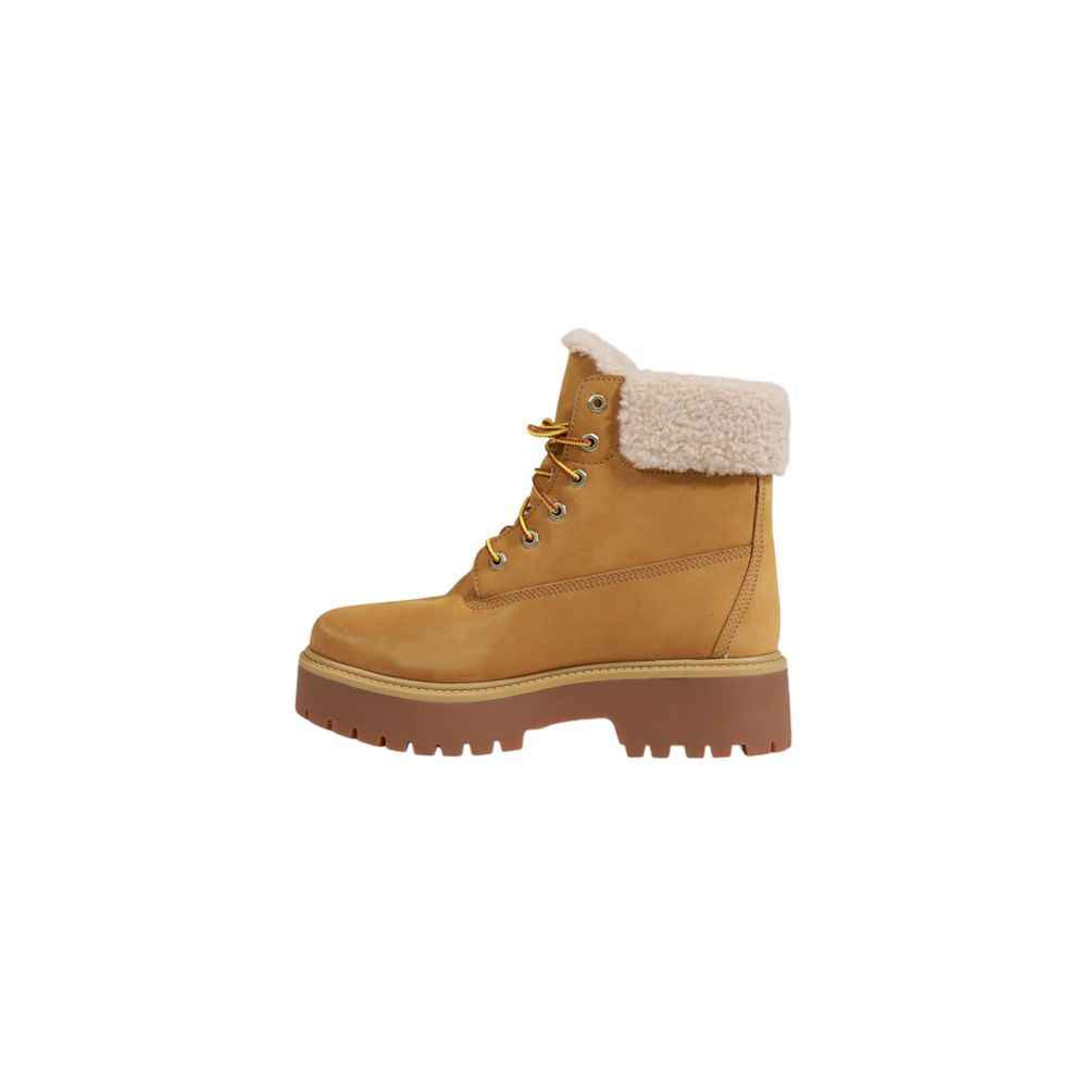 Timberland Beige Recycled Leather Lace-Up Boots