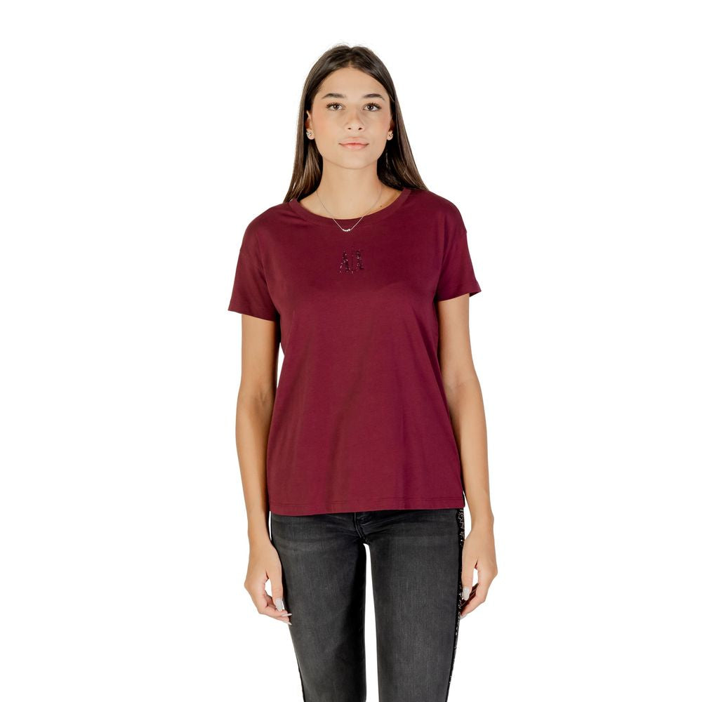 Armani Exchange Bordeaux Cotton T-Shirt