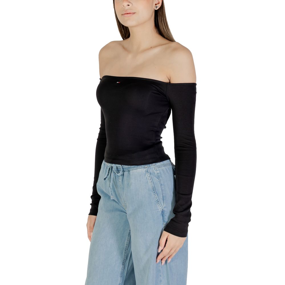 Tommy Hilfiger Jeans Black Recycled Cotton Long Sleeve T-Shirt