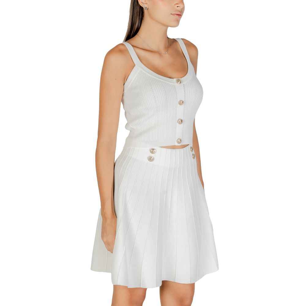 Guess Cream Viscose Tank Tops