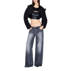 Armani Exchange Gray Cotton Relaxed Fit Jeans
