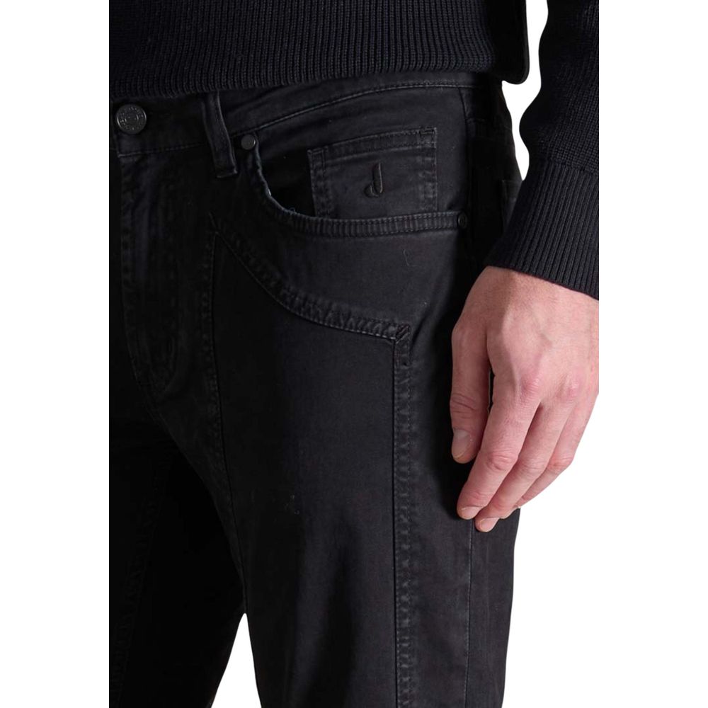 Jeckerson Black Cotton Skinny Pants