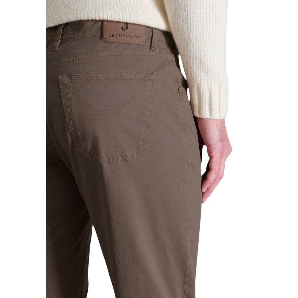 Jeckerson Brown Cotton Skinny Pants