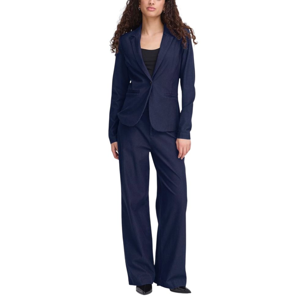 ICHI Blue Cotton Blazer