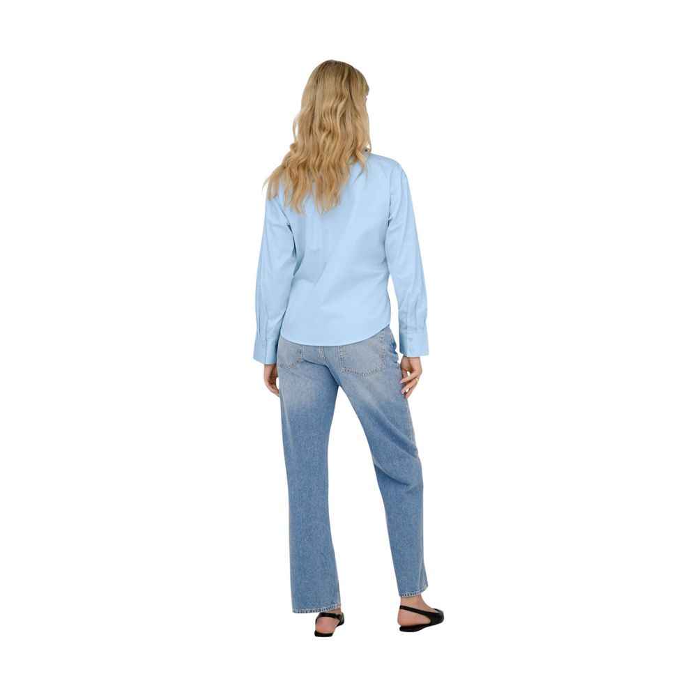 Jacqueline De Yong Blue Cotton Blouse