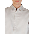 Armani Exchange Gray Cotton Pattern Shirt