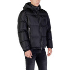 Armani Exchange Black Polyamide Full-Length Jacket
