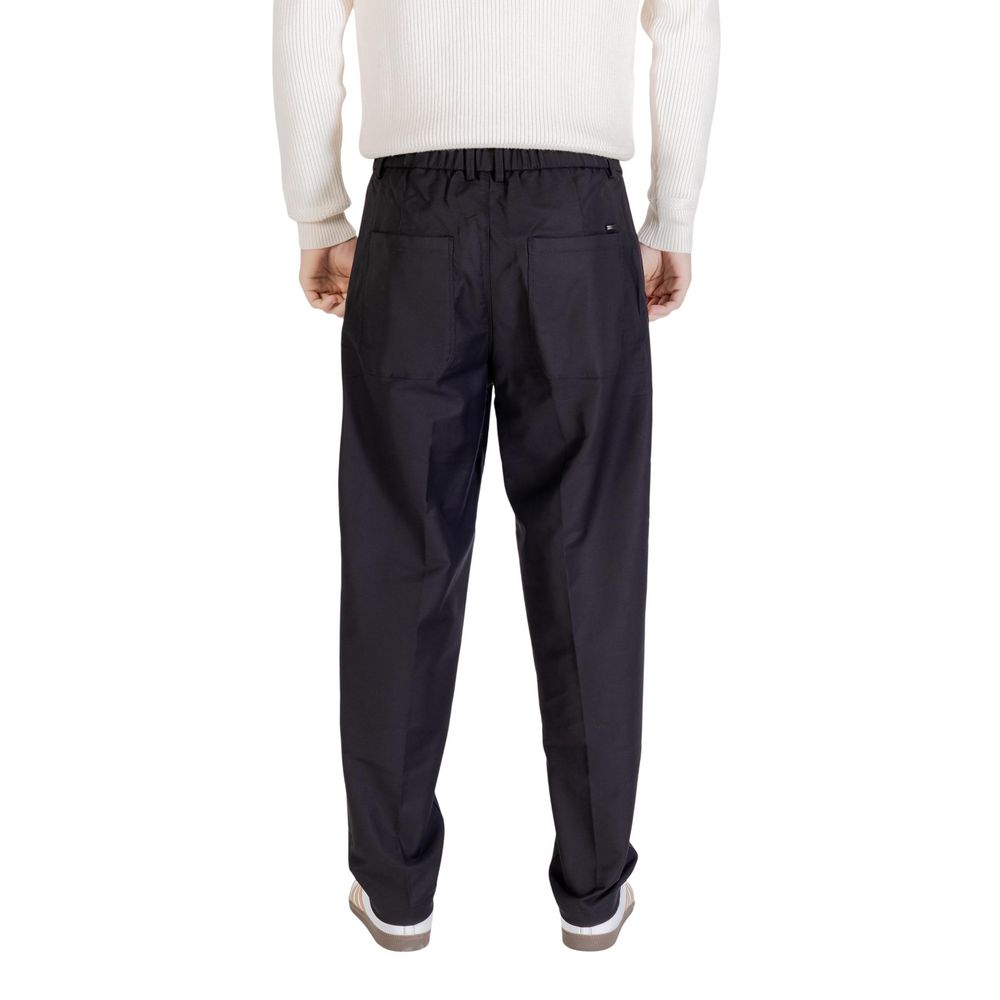 Gianni Lupo Black Cotton Casual Pants