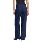ICHI Blue Cotton Casual Pants