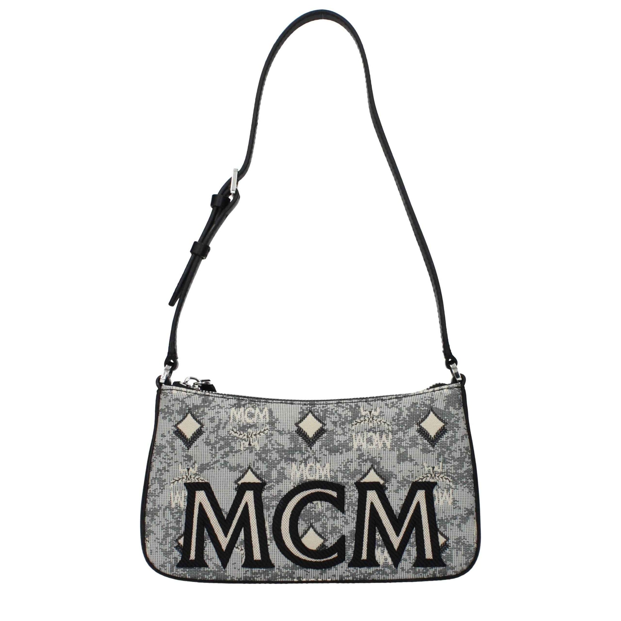 MCM Gray Fabric Crossbody Bag