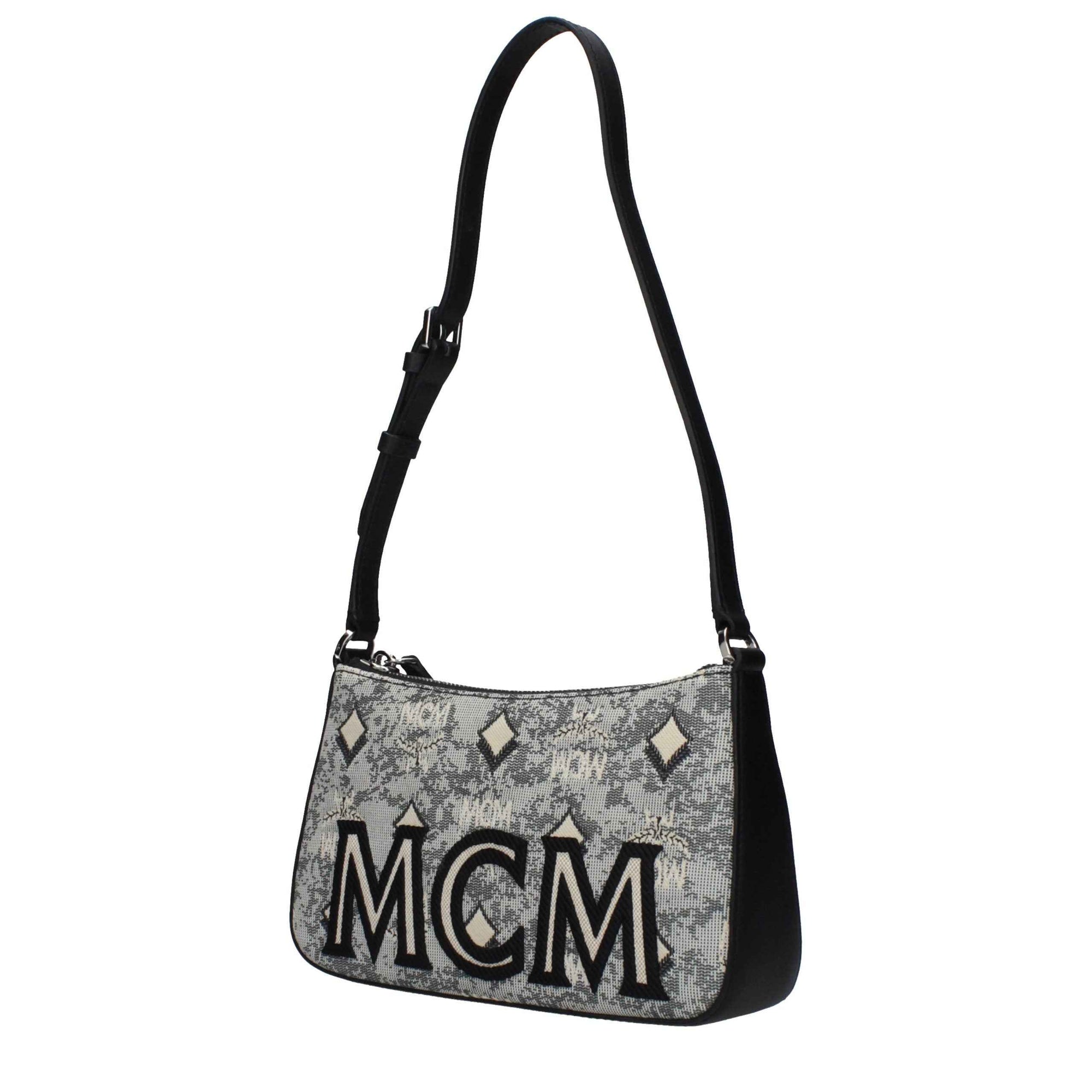 MCM Gray Fabric Crossbody Bag