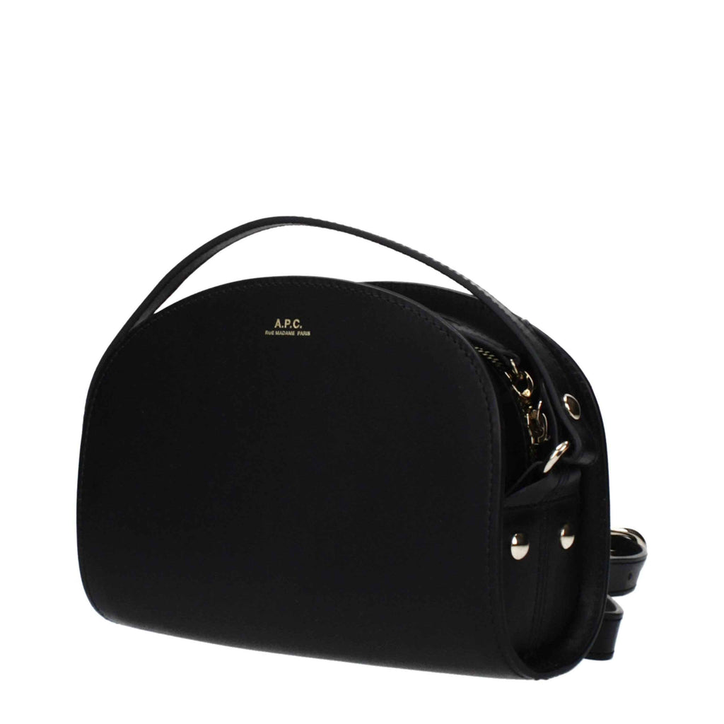 A.P.C. Black Leather Crossbody Bag