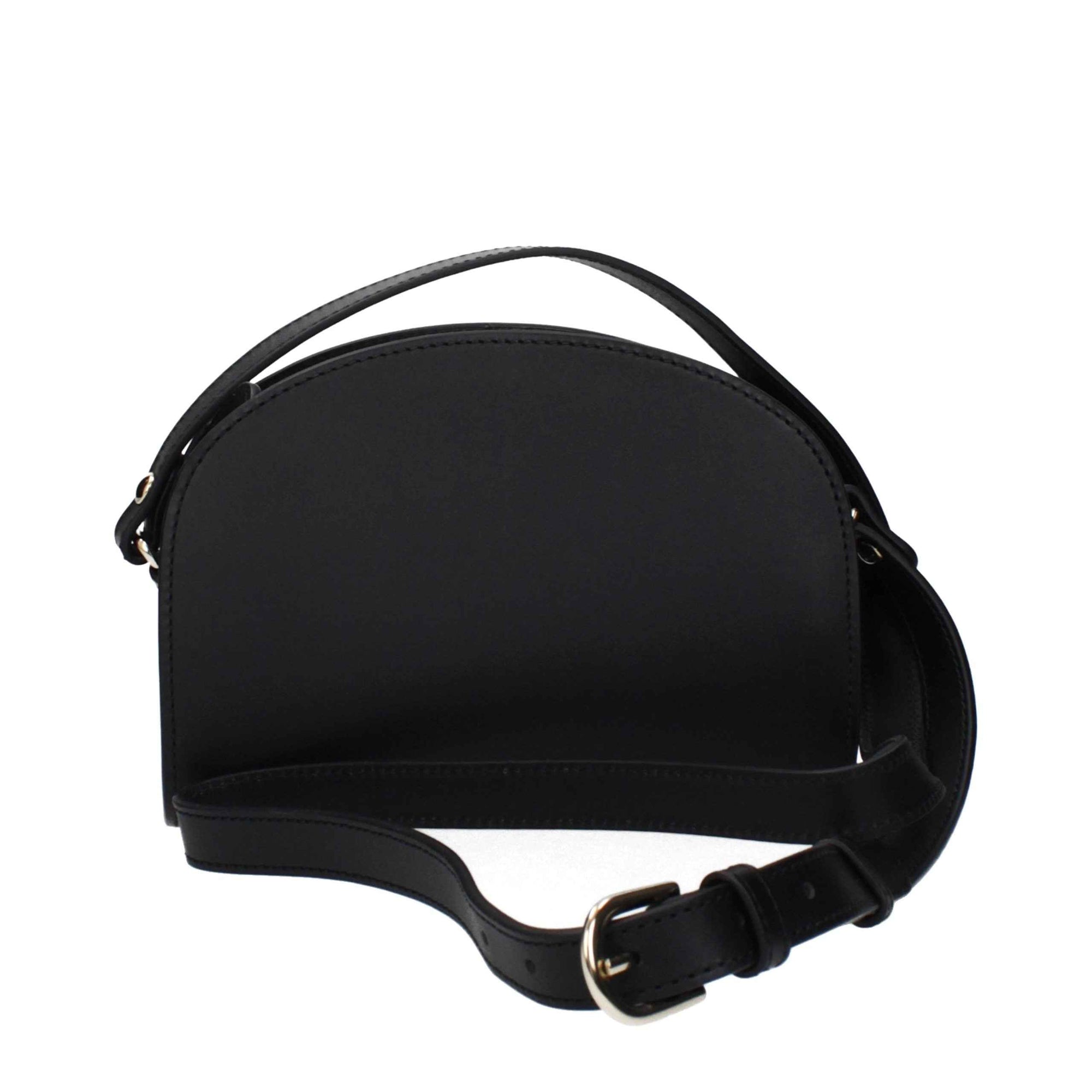 A.P.C. Black Leather Crossbody Bag