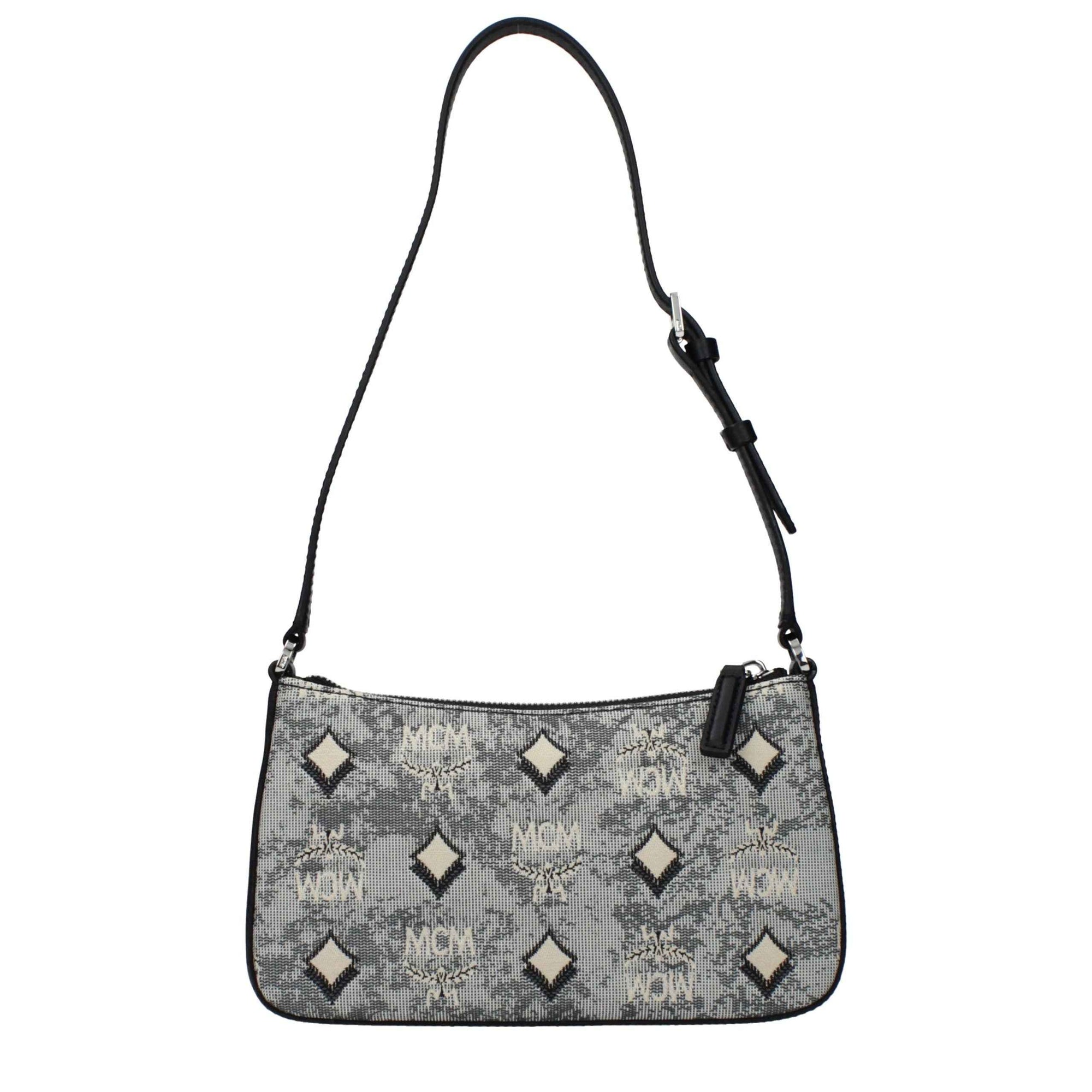 MCM Gray Fabric Crossbody Bag