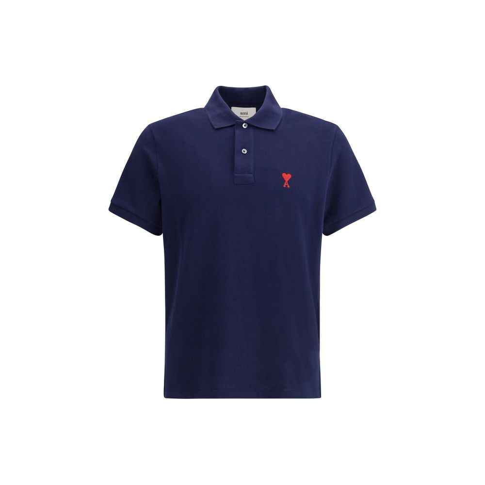 Ami Paris Blue Cotton Polo Shirt