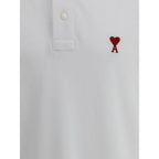 Ami Paris White Cotton Polo Shirt