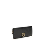 PINKO Black Calf Leather Bos Taurus Clutch Bag