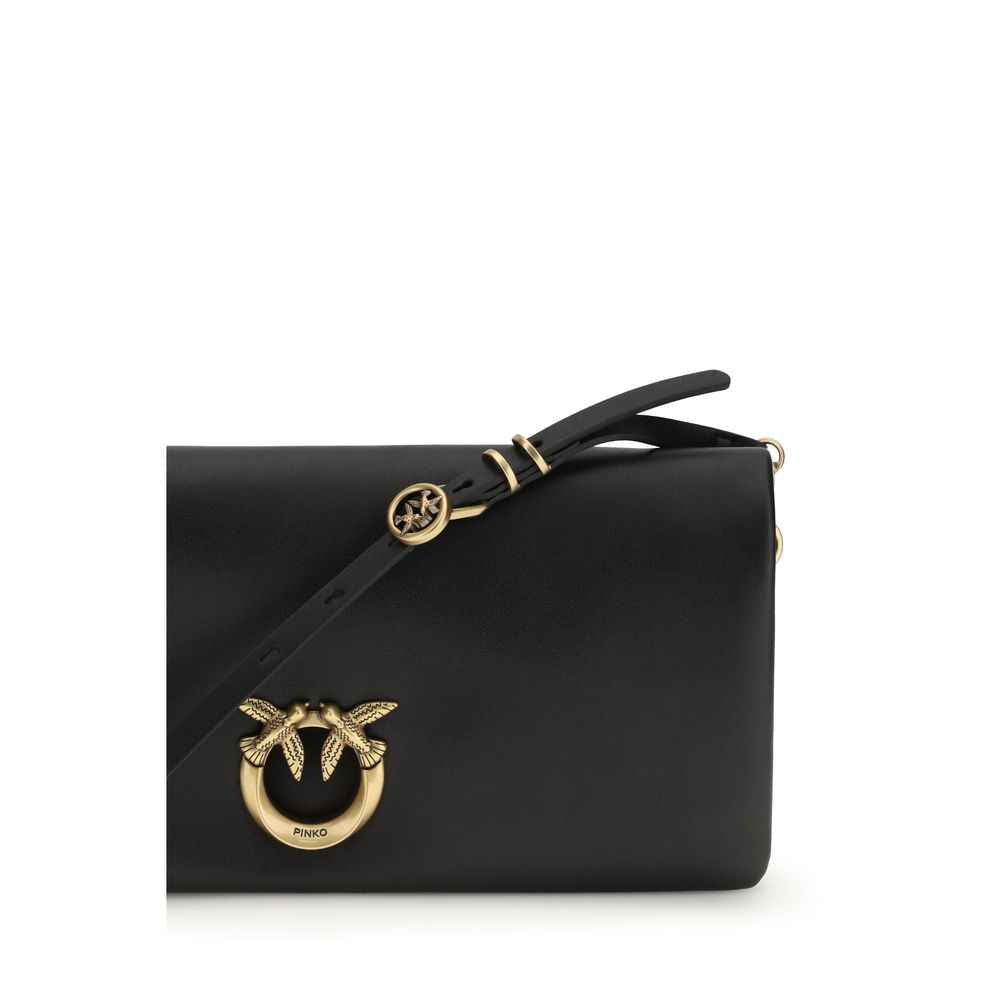 PINKO Black Calf Leather Bos Taurus Clutch Bag