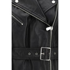 PINKO Black Goatskin Sleeveless Jacket