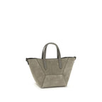 Brunello Cucinelli Brown Calf Leather Bos Taurus Shoulder Bag