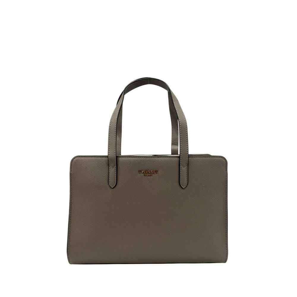 Twinset Grey PU Women Shoulder Bag