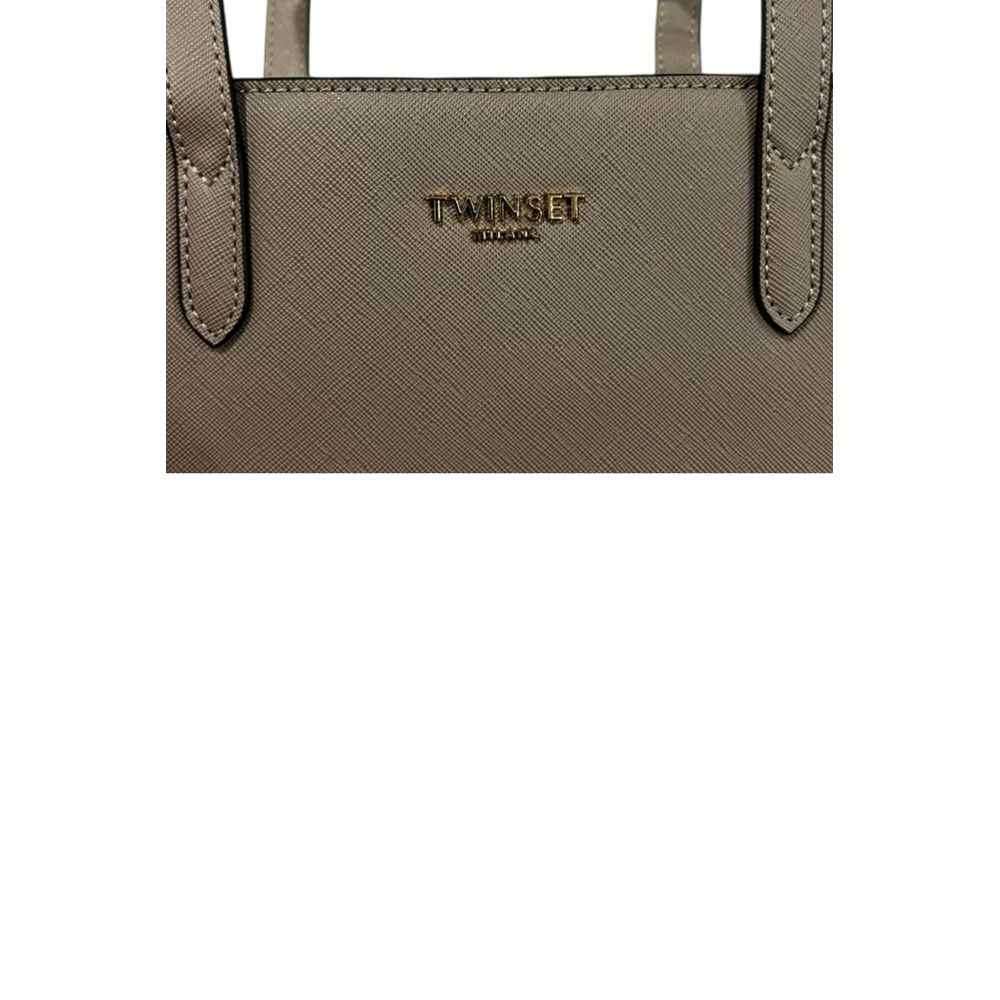 Twinset Grey PU Women Shoulder Bag