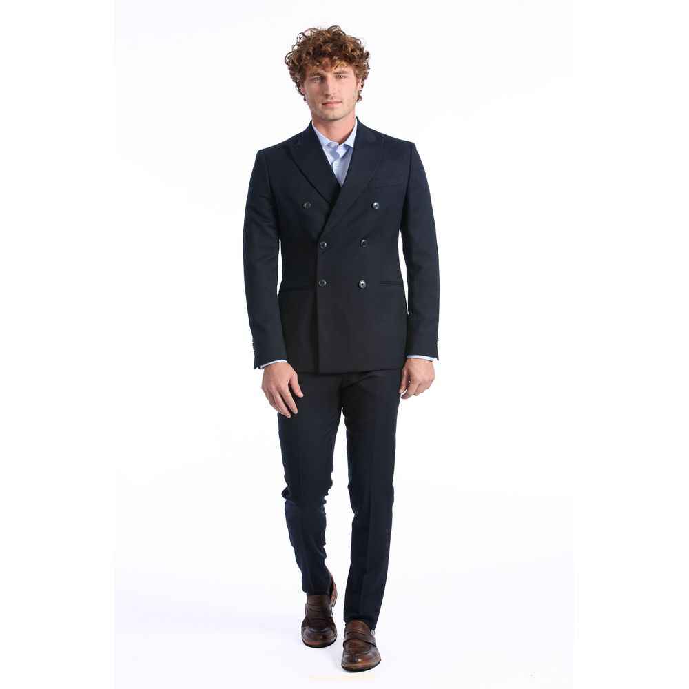 Baldinini Trend Blue Wool Two-Piece Suit