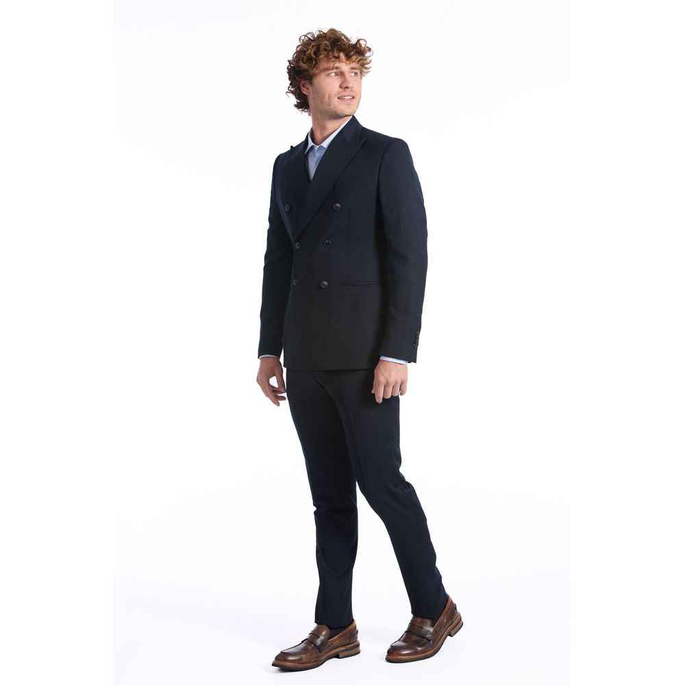 Baldinini Trend Blue Wool Two-Piece Suit