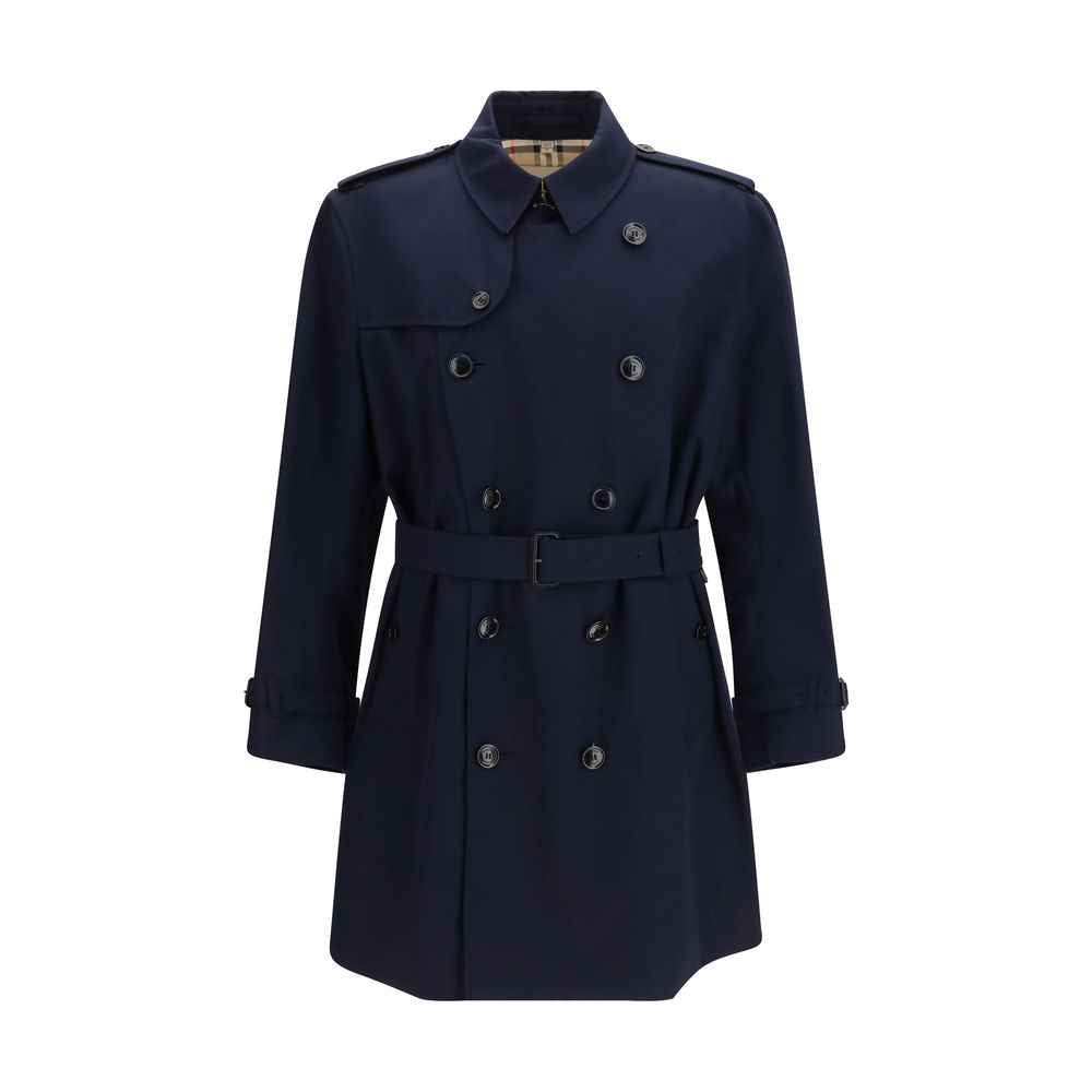Burberry Blue Cotton Trench Coat