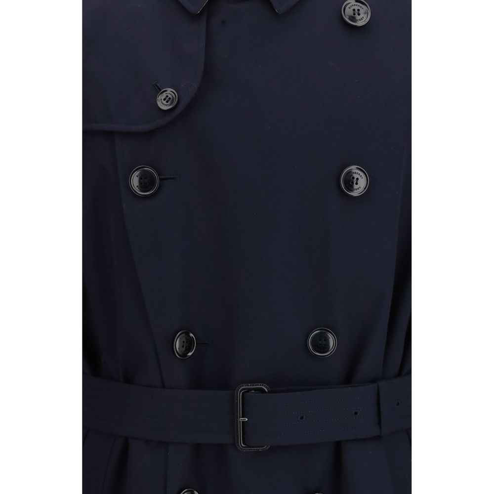 Burberry Blue Cotton Trench Coat