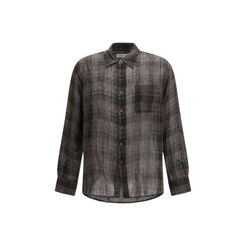 Our Legacy Brown Linen Pattern Shirt