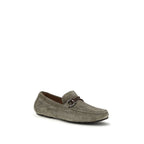 Ferragamo Gray Calf Leather Bos Taurus Slip-On Loafers
