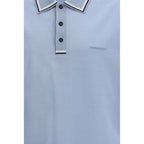 Ferragamo Blue Cotton Polo Shirt