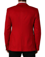 Dolce & Gabbana Red Cashmere Single Breasted Jacket Blazer