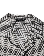 Dolce & Gabbana Black White Geometric Pattern Collared Shirt