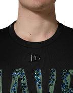 Dolce & Gabbana Black Have Fun Embellished Crew Neck T-shirt