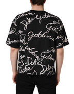 Dolce & Gabbana Black Script Logo Print Men Crew Neck T-shirt