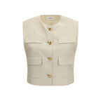 P.A.R.O.S.H. Beige Wool Sleeveless Jacket