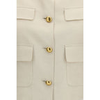 P.A.R.O.S.H. Beige Wool Sleeveless Jacket