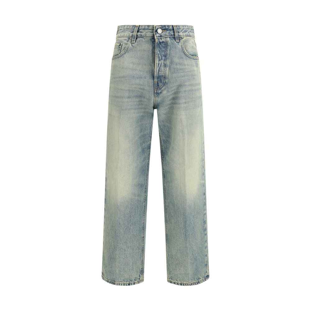 Haikure Blue Cotton Straight-Leg Jeans