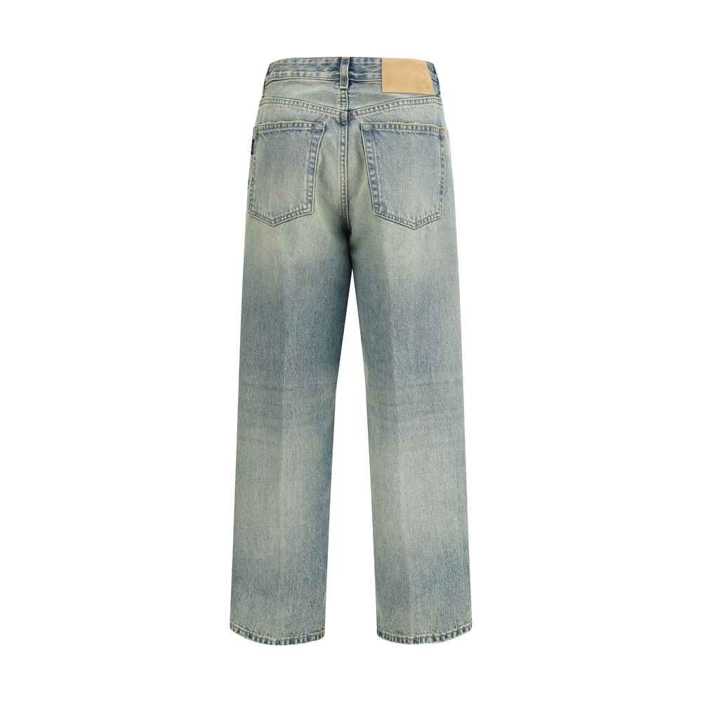Haikure Blue Cotton Straight-Leg Jeans