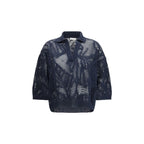 Brunello Cucinelli Blue Linen Polo Shirt