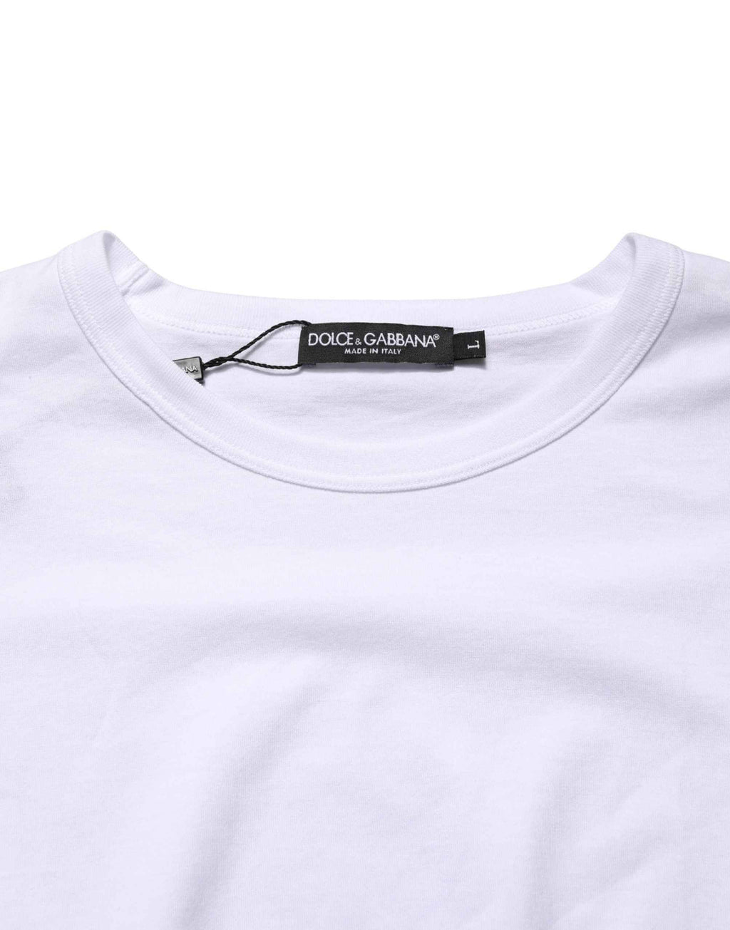 Dolce & Gabbana White Cotton Short Sleeves Crew Neck T-shirt