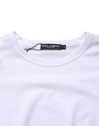 Dolce & Gabbana White Cotton Short Sleeves Crew Neck T-shirt