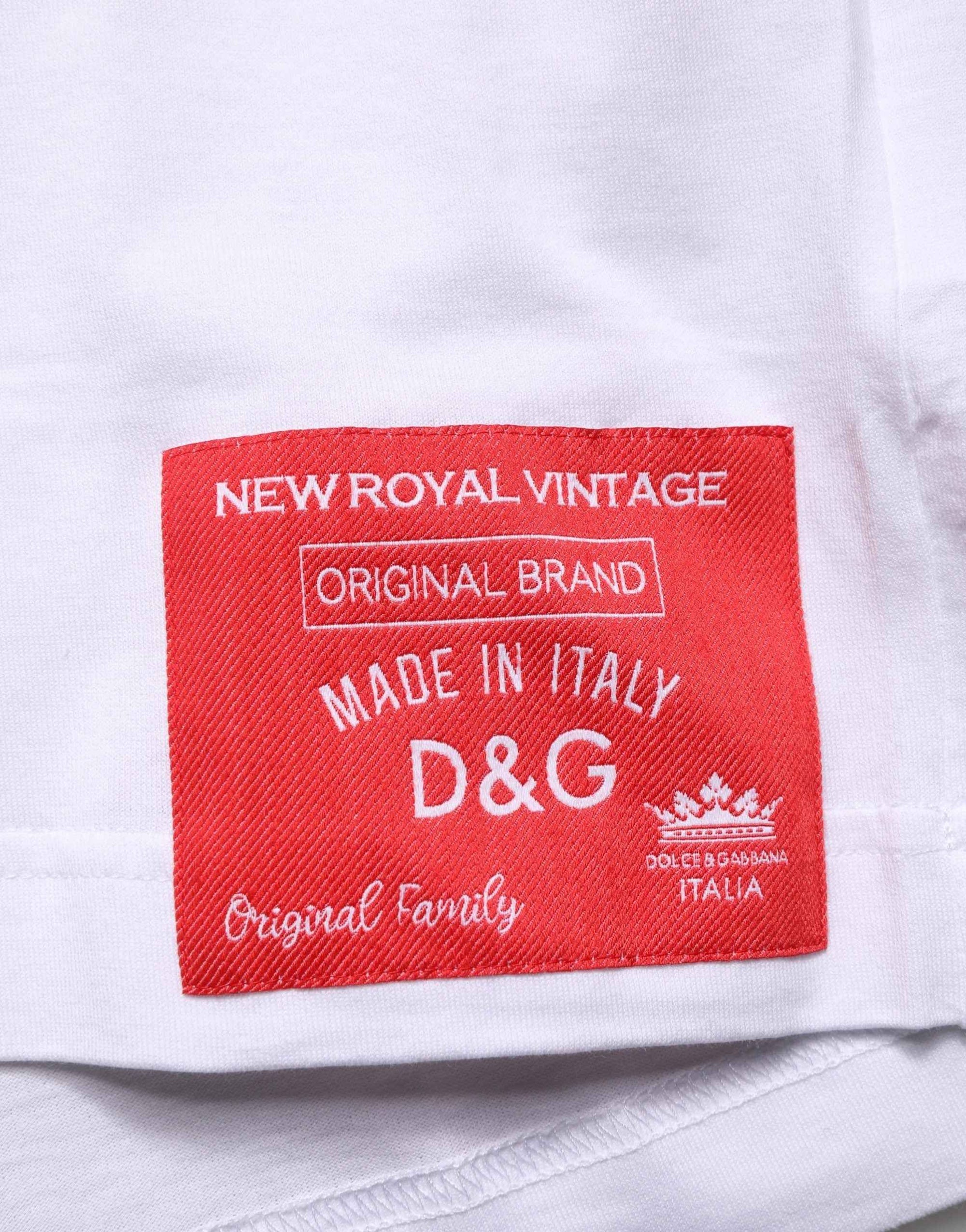 Dolce & Gabbana White Cotton Short Sleeves Crew Neck T-shirt
